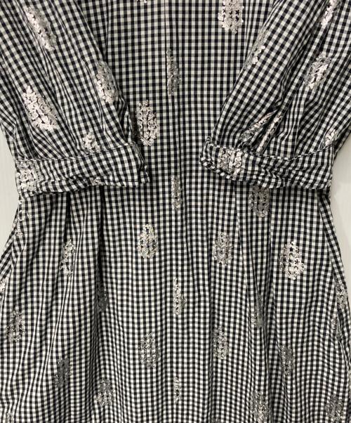 ne quittez pas（ヌキテパ）ne quittez pas (ヌキテパ) Kanako Sato (カナコ サトウ) Poplin Foil Print Dress ブラック×ホワイト サイズ:Sの古着・服飾アイテム
