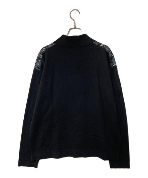 STUDIOUS（ステュディオス）STUDIOUS (ステュディオス) ジャガードジップニットブルゾン グレー×ブラック サイズ:2の古着・服飾アイテム