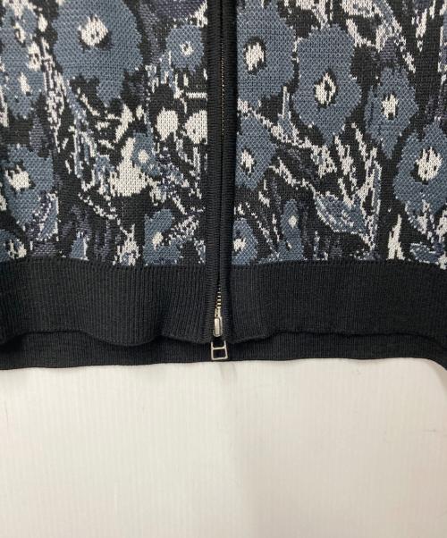 STUDIOUS（ステュディオス）STUDIOUS (ステュディオス) ジャガードジップニットブルゾン グレー×ブラック サイズ:2の古着・服飾アイテム