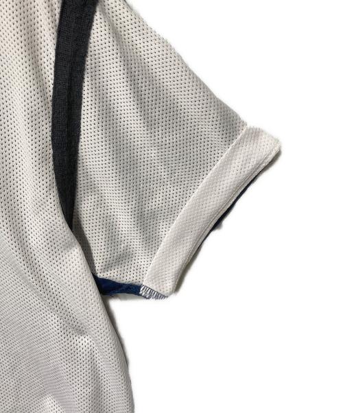 COMME des GARCONS SHIRT（コムデギャルソンシャツ）COMME des GARCONS SHIRT (コムデギャルソンシャツ) メッシュ切替Ｔシャツ ホワイト×ネイビー サイズ:Sの古着・服飾アイテム