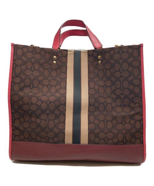 COACH（コーチ）COACH (コーチ) デンプシー トートバッグ ブラウン×ピンクの古着・服飾アイテム