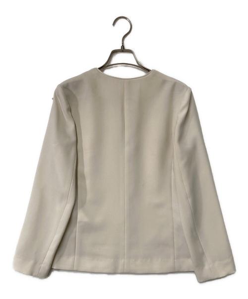 BALLSEY（ボールジィ）BALLSEY (ボールジィ) コンフォートストレッチツイル ノーカラージャケット ホワイト サイズ:SIZE 36の古着・服飾アイテム