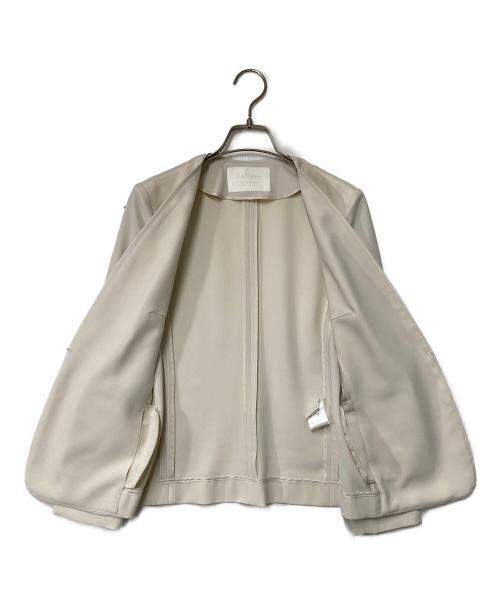 BALLSEY（ボールジィ）BALLSEY (ボールジィ) コンフォートストレッチツイル ノーカラージャケット ホワイト サイズ:SIZE 36の古着・服飾アイテム