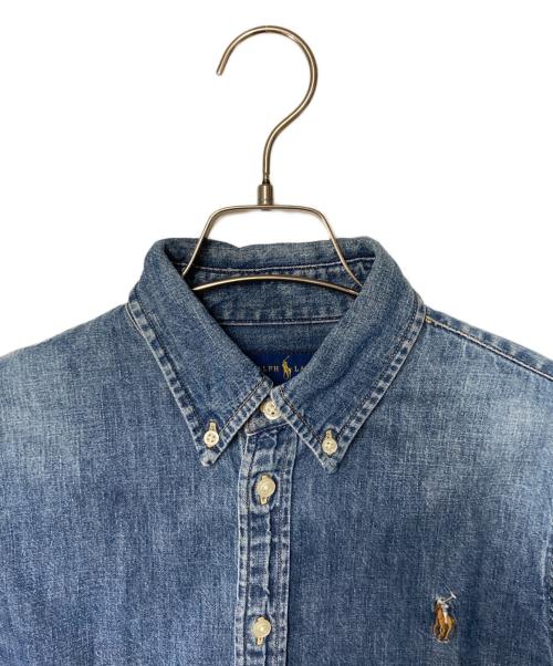 POLO RALPH LAUREN（ポロ・ラルフローレン）POLO RALPH LAUREN (ポロ・ラルフローレン) ポニー刺繍ボタンダウンシデニムシャツ インディゴ サイズ:Sの古着・服飾アイテム
