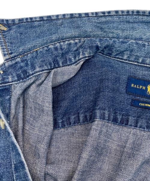 POLO RALPH LAUREN（ポロ・ラルフローレン）POLO RALPH LAUREN (ポロ・ラルフローレン) ポニー刺繍ボタンダウンシデニムシャツ インディゴ サイズ:Sの古着・服飾アイテム