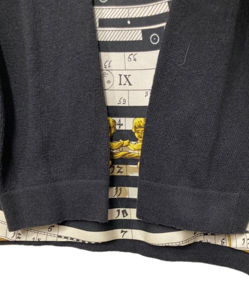 HERMES（エルメス）HERMES (エルメス) ニット切替プルオーバーシルクシャツ ブラック×イエロー サイズ:Mの古着・服飾アイテム
