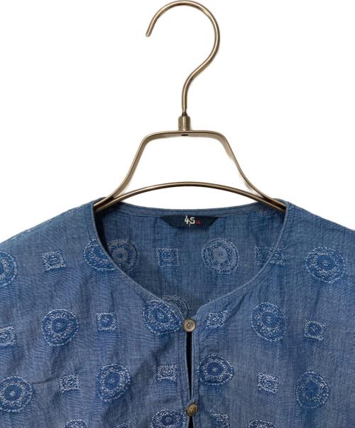 45rpm（45アールピーエム）45rpm (45アールピーエム) インディゴハケ目ブラウス ネイビー サイズ:2の古着・服飾アイテム