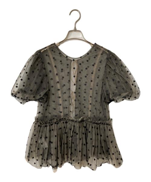 MAISON SPECIAL（メゾンスペシャル）MAISON SPECIAL (メゾンスペシャル) ドットシアーブラウス グレー×ブラック サイズ:Freeの古着・服飾アイテム
