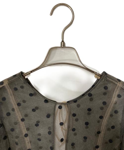 MAISON SPECIAL（メゾンスペシャル）MAISON SPECIAL (メゾンスペシャル) ドットシアーブラウス グレー×ブラック サイズ:Freeの古着・服飾アイテム