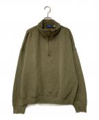 POLO RALPH LAURENポロ・ラルフローレン）の古着「ハーフジップキルティングスウェット」｜オリーブ