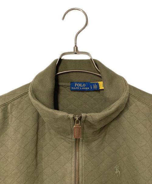 POLO RALPH LAUREN（ポロ・ラルフローレン）POLO RALPH LAUREN (ポロ・ラルフローレン) ハーフジップキルティングスウェット オリーブ サイズ:Lの古着・服飾アイテム