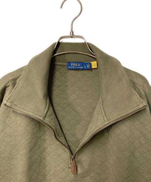 POLO RALPH LAUREN（ポロ・ラルフローレン）POLO RALPH LAUREN (ポロ・ラルフローレン) ハーフジップキルティングスウェット オリーブ サイズ:Lの古着・服飾アイテム