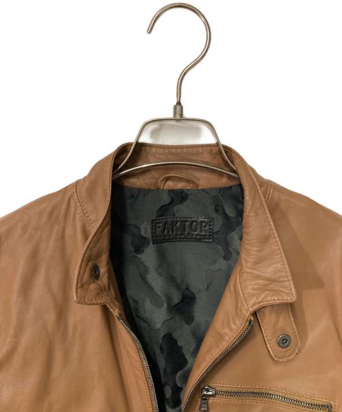FAKTOR（ファクター）FAKTOR (ファクター) ラムレザージャケット ブラウン サイズ:XSの古着・服飾アイテム