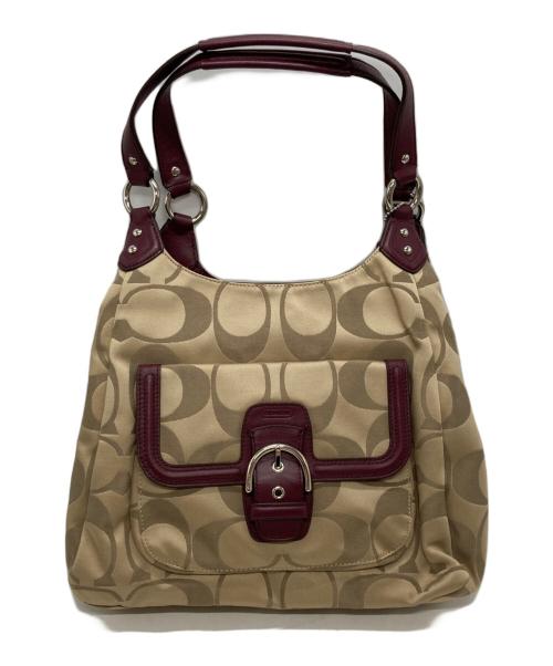 COACH（コーチ）COACH (コーチ) シグネチャーハンドバッグ ベージュの古着・服飾アイテム