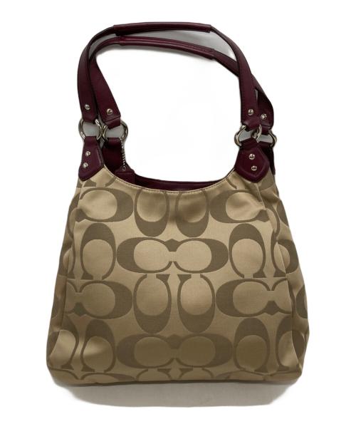 COACH（コーチ）COACH (コーチ) シグネチャーハンドバッグ ベージュの古着・服飾アイテム