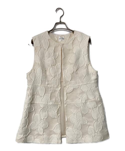 NOLLEY'S（ノーリーズ）NOLLEY'S (ノーリーズ) フラワージャガードジレ ベージュ サイズ:38の古着・服飾アイテム