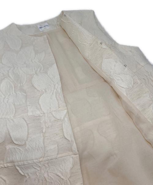 NOLLEY'S（ノーリーズ）NOLLEY'S (ノーリーズ) フラワージャガードジレ ベージュ サイズ:38の古着・服飾アイテム