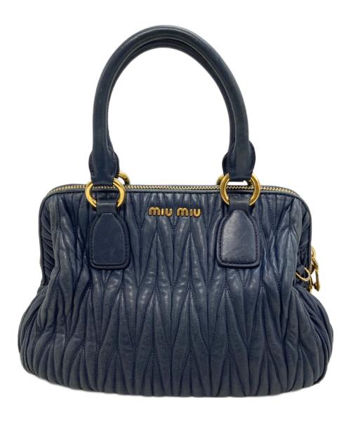 MIU MIU（ミュウミュウ）MIU MIU (ミュウミュウ) マテラッセ 2WAYショルダーバッグ ネイビーの古着・服飾アイテム