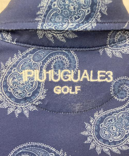 1piu1uguale3 GOLF（ウノ ピゥ ウノ ウグァーレ トレ ゴルフ）1piu1uguale3 Golf (ウノ ピゥ ウノ ウグァーレ トレ ゴルフ) ペイズリ-柄ポロシャツ ネイビー サイズ:2の古着・服飾アイテム