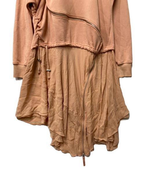 DIESEL（ディーゼル）DIESEL (ディーゼル) アシンメトリースウェットワンピース ピンク サイズ:Sの古着・服飾アイテム