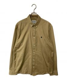 Carhartt WIP（カーハート ワーク イン プログレス）の古着「ロゴ刺繍BDシャツ」｜ベージュ