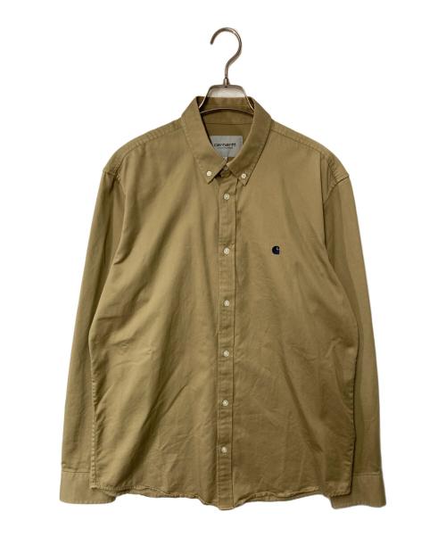 Carhartt WIP（カーハート ワーク イン プログレス）CARHARTT WIP (カーハート ワーク イン プログレス) ロゴ刺繍BDシャツ ベージュ サイズ:Lの古着・服飾アイテム