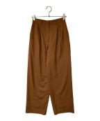CLANEクラネ）の古着「BASIC TUCK PANTS」｜ブラウン