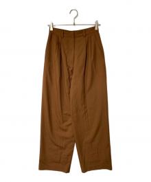 CLANE（クラネ）の古着「BASIC TUCK PANTS」｜ブラウン