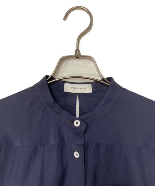 TOMORROW LAND（トゥモローランド）TOMORROW LAND (トゥモローランド) バックオープンバンドカラーシャツ ネイビー サイズ:36の古着・服飾アイテム