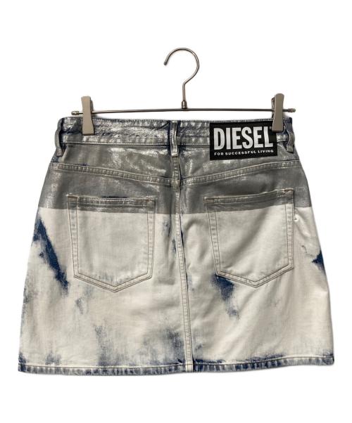 DIESEL（ディーゼル）DIESEL (ディーゼル) ミニデニムスカート ホワイト×シルバー サイズ:W.25の古着・服飾アイテム