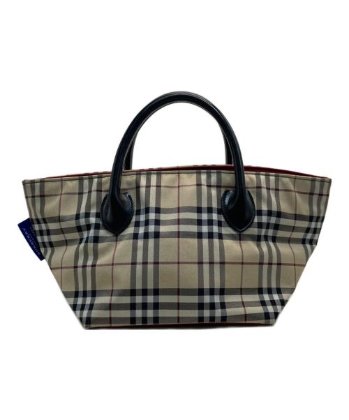 BURBERRY BLUE LABEL（バーバリー ブルー レーベル）BURBERRY BLUE LABEL (バーバリー ブルー レーベル) ノバチェック舟形ハンドバッグ ベージュの古着・服飾アイテム