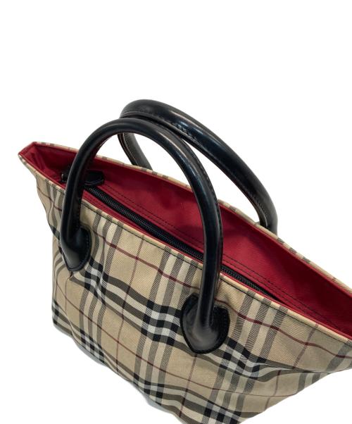 BURBERRY BLUE LABEL（バーバリー ブルー レーベル）BURBERRY BLUE LABEL (バーバリー ブルー レーベル) ノバチェック舟形ハンドバッグ ベージュの古着・服飾アイテム