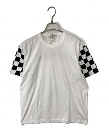 COMME des GARCONS（コムデギャルソン）の古着「チェッカー切替Tシャツ」｜ホワイト