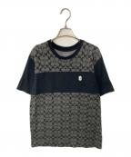COACHコーチ）の古着「シグネチャーロゴTシャツ」｜ブラック×グレー