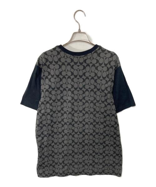 COACH（コーチ）COACH (コーチ) シグネチャーロゴTシャツ ブラック×グレー サイズ:MEDIUMの古着・服飾アイテム