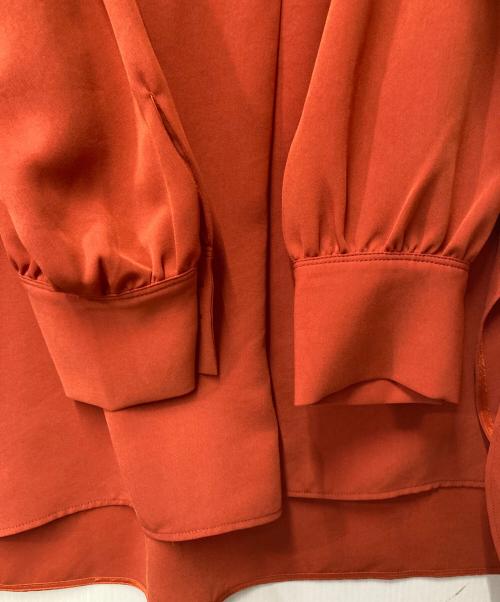 BALLSEY（ボールジィ）BALLSEY (ボールジィ) ドライクロス バンドカラーチュニックブラウス オレンジ サイズ:36の古着・服飾アイテム