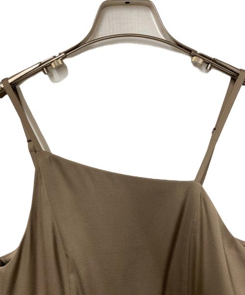 Diagram（ダイアグラム）Diagram (ダイアグラム) フリルチュールサテンキャミワンピース ブラウン サイズ:36の古着・服飾アイテム