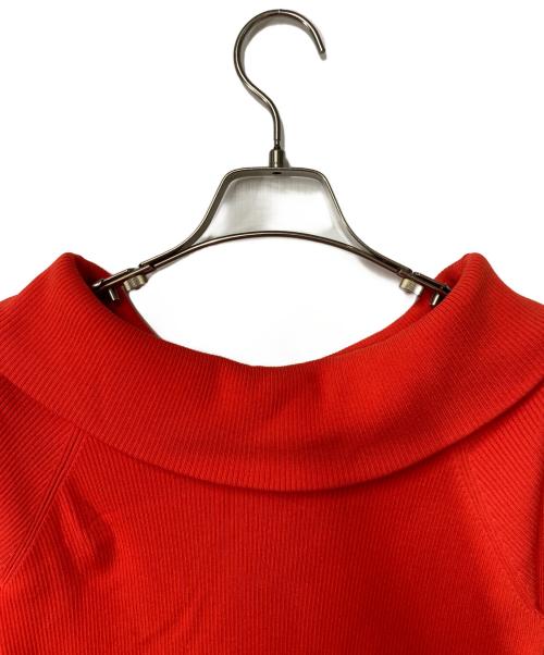Diagram（ダイアグラム）Diagram (ダイアグラム) オフショルリブニットトップ レッド サイズ:36の古着・服飾アイテム