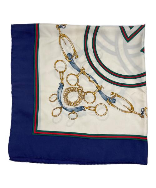 GUCCI（グッチ）GUCCI (グッチ) GGスカーフ ネイビー×ホワイトの古着・服飾アイテム