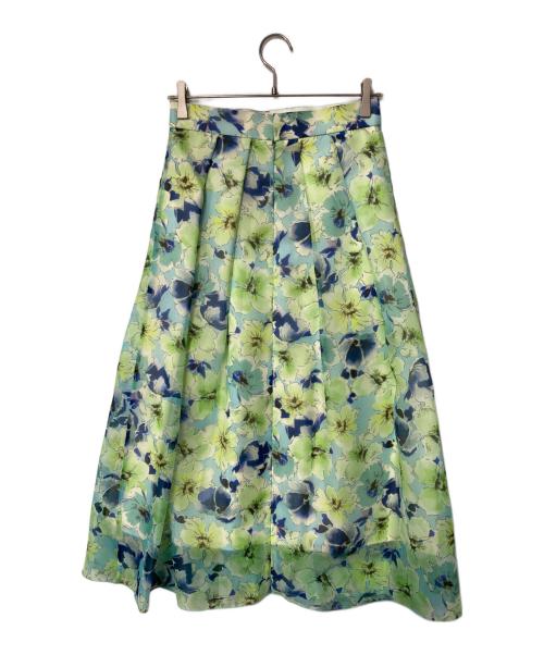 DESIGNWORKS（デザインワークス）DESIGNWORKS (デザインワークス) フレアスカート ブルー×グリーン サイズ:38 未使用品の古着・服飾アイテム