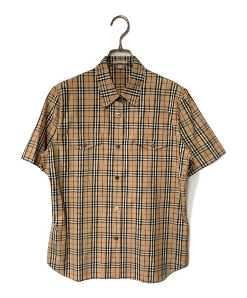 Burberry's（バーバリー）Burberry's (バーバリー) 半袖ノバチェックシャツ ブラウン サイズ:42の古着・服飾アイテム