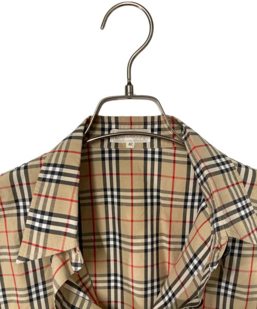 Burberry's（バーバリー）Burberry's (バーバリー) 半袖ノバチェックシャツ ブラウン サイズ:42の古着・服飾アイテム