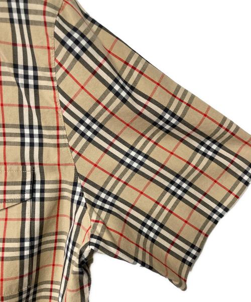 Burberry's（バーバリー）Burberry's (バーバリー) 半袖ノバチェックシャツ ブラウン サイズ:42の古着・服飾アイテム