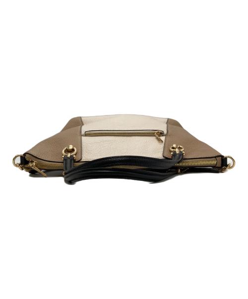 COACH（コーチ）COACH (コーチ) ケイシー サッチェル カラーブロック 2WAYバッグ ベージュ×ブラウンの古着・服飾アイテム