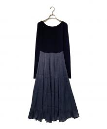 CELFORD（セルフォード）の古着「リブニットドッキングワンピース」｜ネイビー