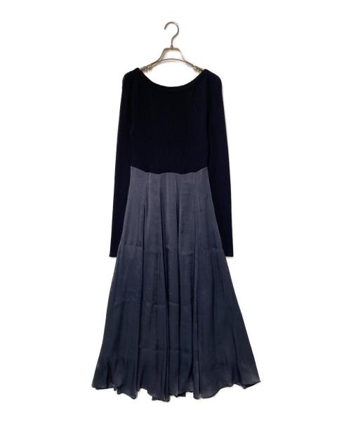 CELFORD（セルフォード）CELFORD (セルフォード) リブニットドッキングワンピース ネイビー サイズ:38の古着・服飾アイテム