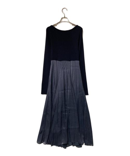 CELFORD（セルフォード）CELFORD (セルフォード) リブニットドッキングワンピース ネイビー サイズ:38の古着・服飾アイテム