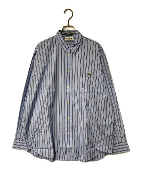 LACOSTE（ラコステ）LACOSTE (ラコステ) BEAMS (ビームス) ストライプ ロングスリーブシャツ ブルー×ブラック サイズ:40 未使用品の古着・服飾アイテム