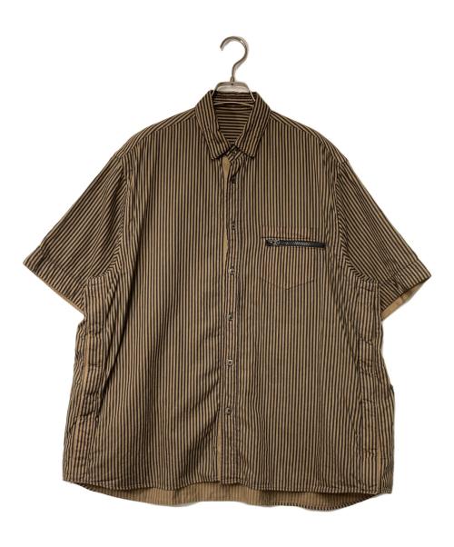 sacai（サカイ）sacai (サカイ) Stripe S/S Shirts ベージュ×ブラック サイズ:2の古着・服飾アイテム