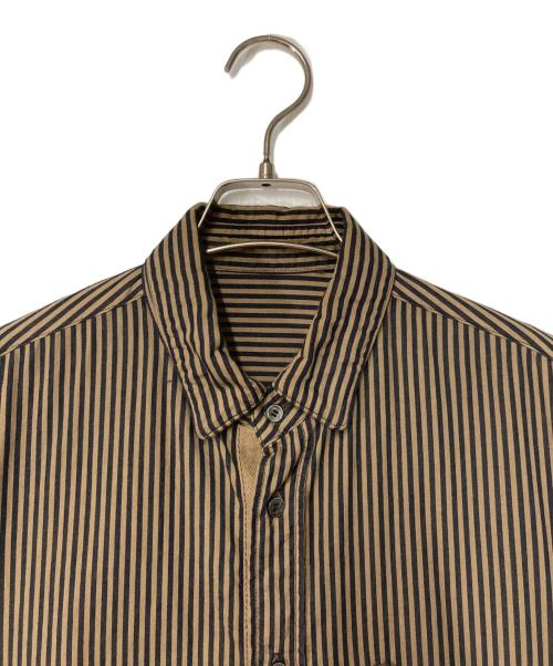 sacai（サカイ）sacai (サカイ) Stripe S/S Shirts ベージュ×ブラック サイズ:2の古着・服飾アイテム